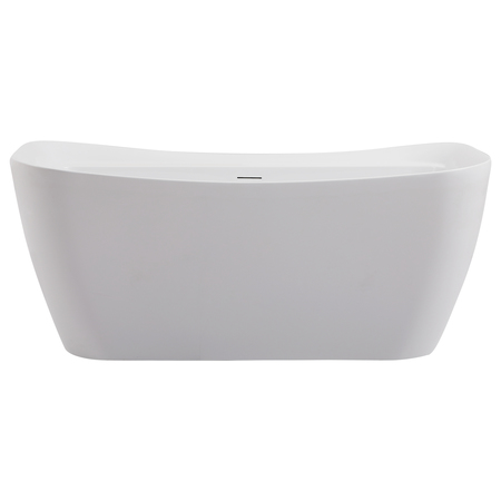 ELEGANT DECOR 59 Inch Soaking Bathtub In Glossy White BT10459GW